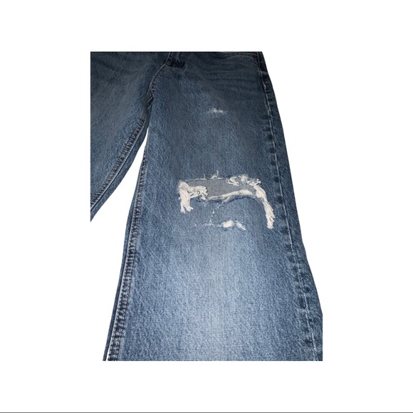ZARA Women’s RIPPED WIDE LEG JEANS - 4 - Picture 4 of 10